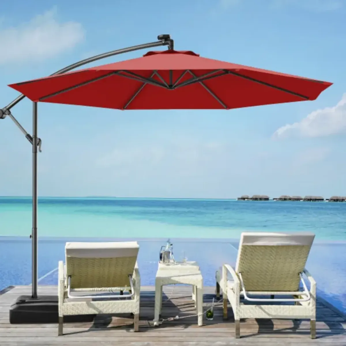 10 Feet Patio Outdoor Sunshade Hanging Umbrella