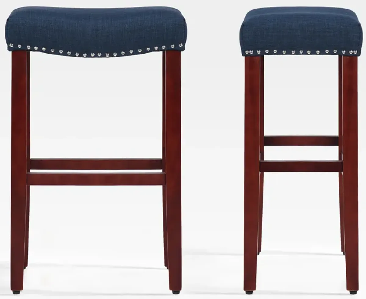 WestinTrends 29" Upholstered Saddle Seat Bar Stool (Set of 2)