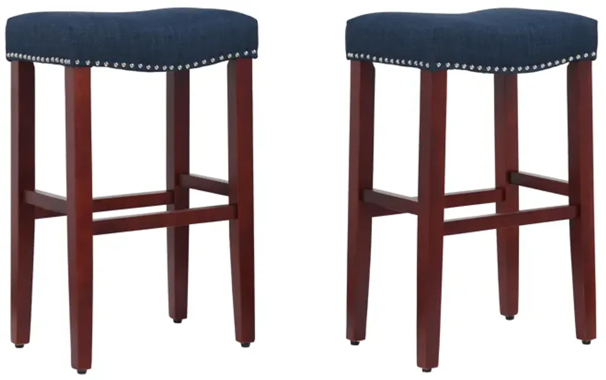 WestinTrends 29" Upholstered Saddle Seat Bar Stool (Set of 2)