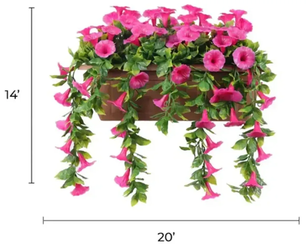 Artificial Draping Pink Petunia Window Box Planter 20" x 14"