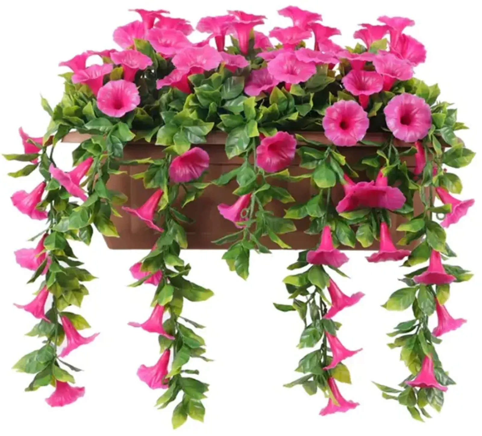 Artificial Draping Pink Petunia Window Box Planter 20" x 14"