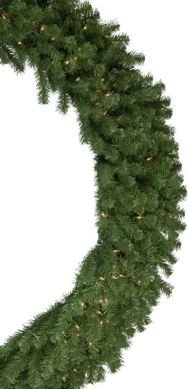 Pre-Lit Deluxe Dorchester Pine Artificial Christmas Wreath  60-Inch  Clear Lights