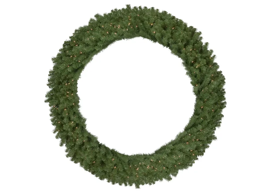 Pre-Lit Deluxe Dorchester Pine Artificial Christmas Wreath  60-Inch  Clear Lights