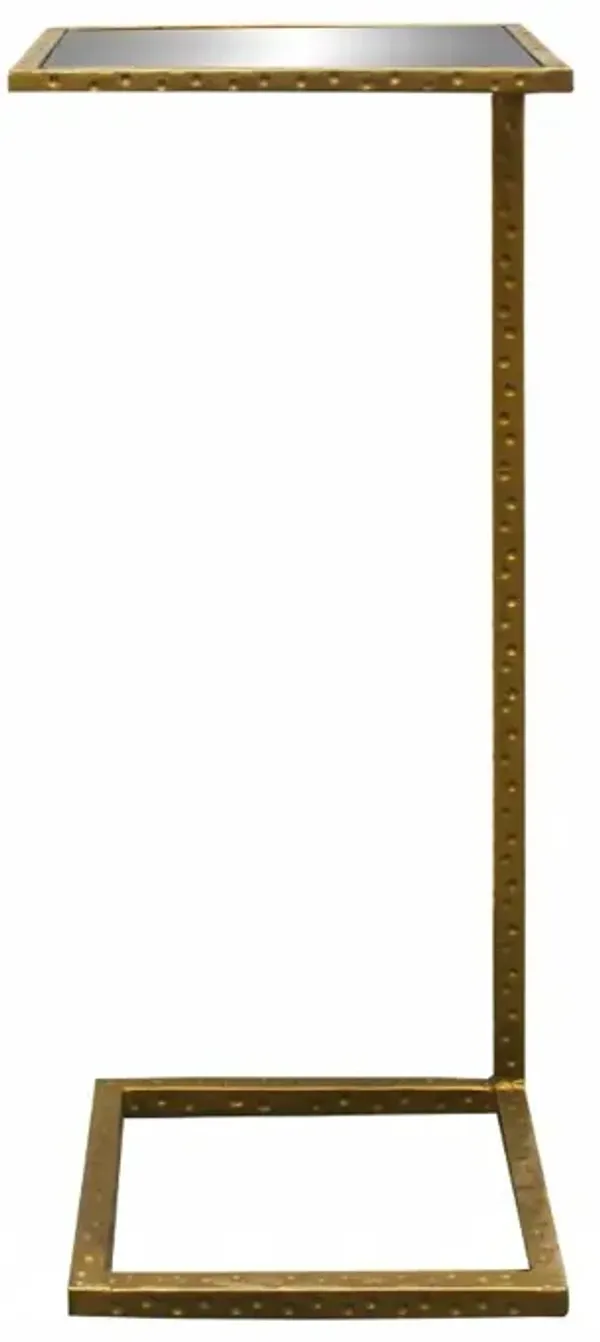 Hivvago 27" Brass And Silver Mirrored And Iron Square End Table