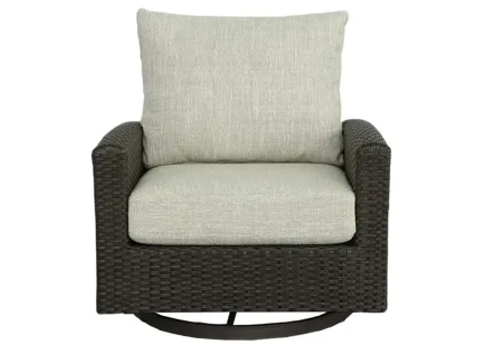 Resin Wicker Outdoor Swivel Chair - 37" - Brown and Gray