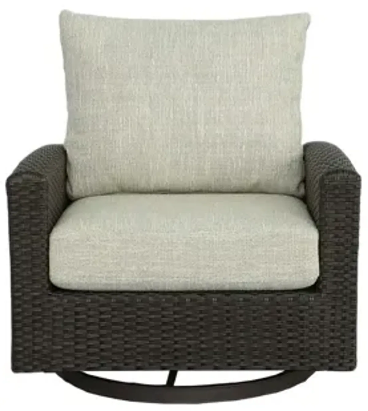 Resin Wicker Outdoor Swivel Chair - 37" - Brown and Gray