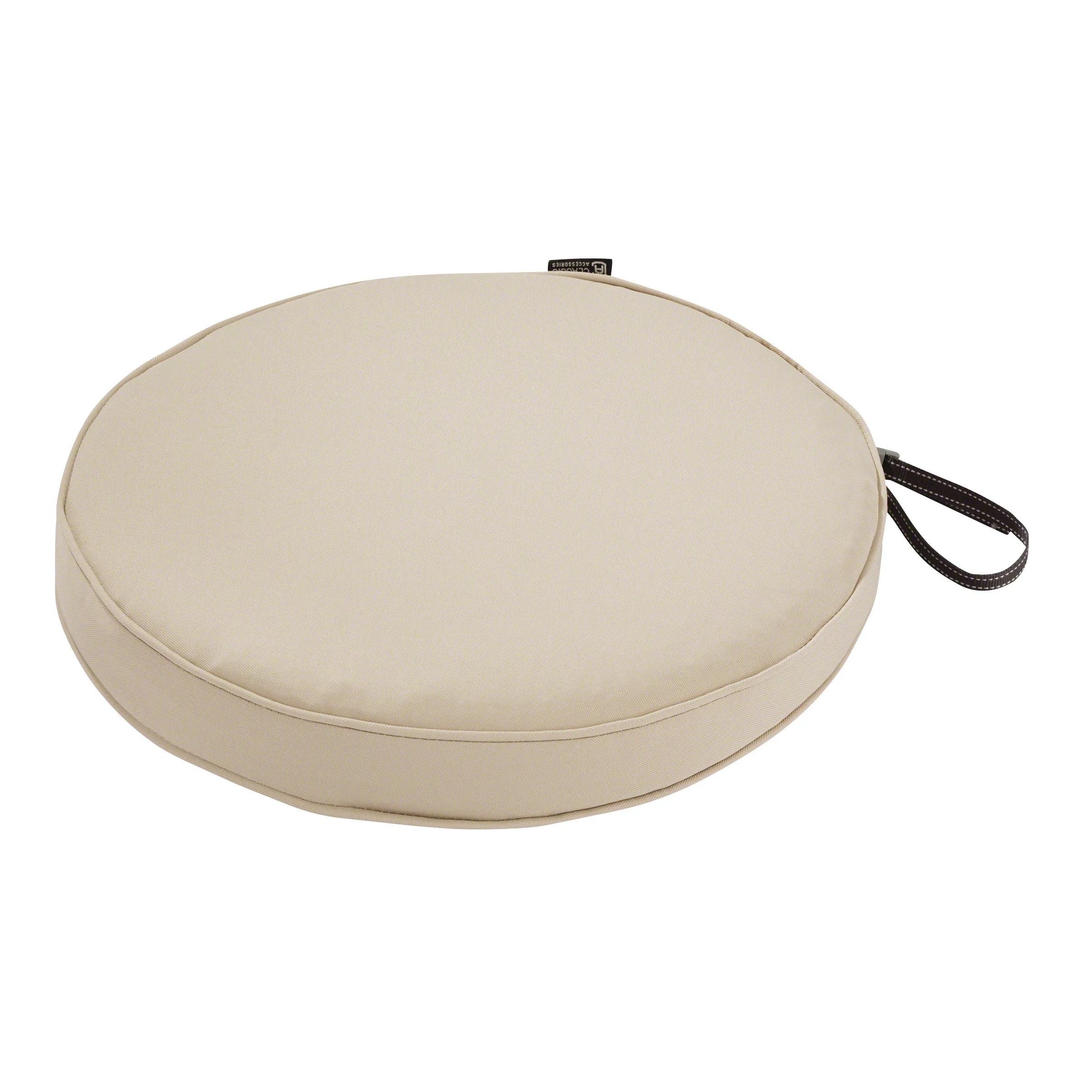 Classic Accessories 62-002-BEIGE-EC Round Seat Cushion Combo, 15"DIA x 2"Thick, Antique Beige