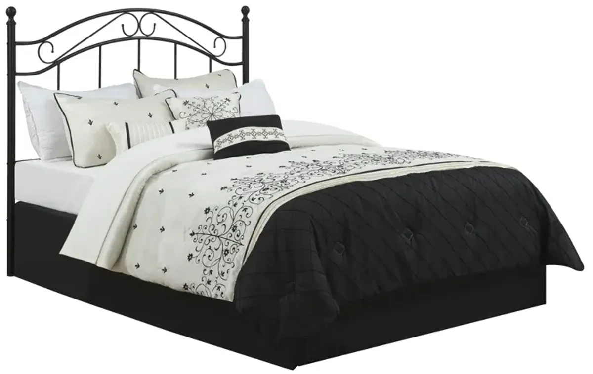 Harper Full/Queen Metal Headboard with Delicate Detailing, Black