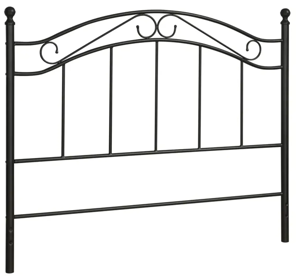 Harper Full/Queen Metal Headboard with Delicate Detailing, Black