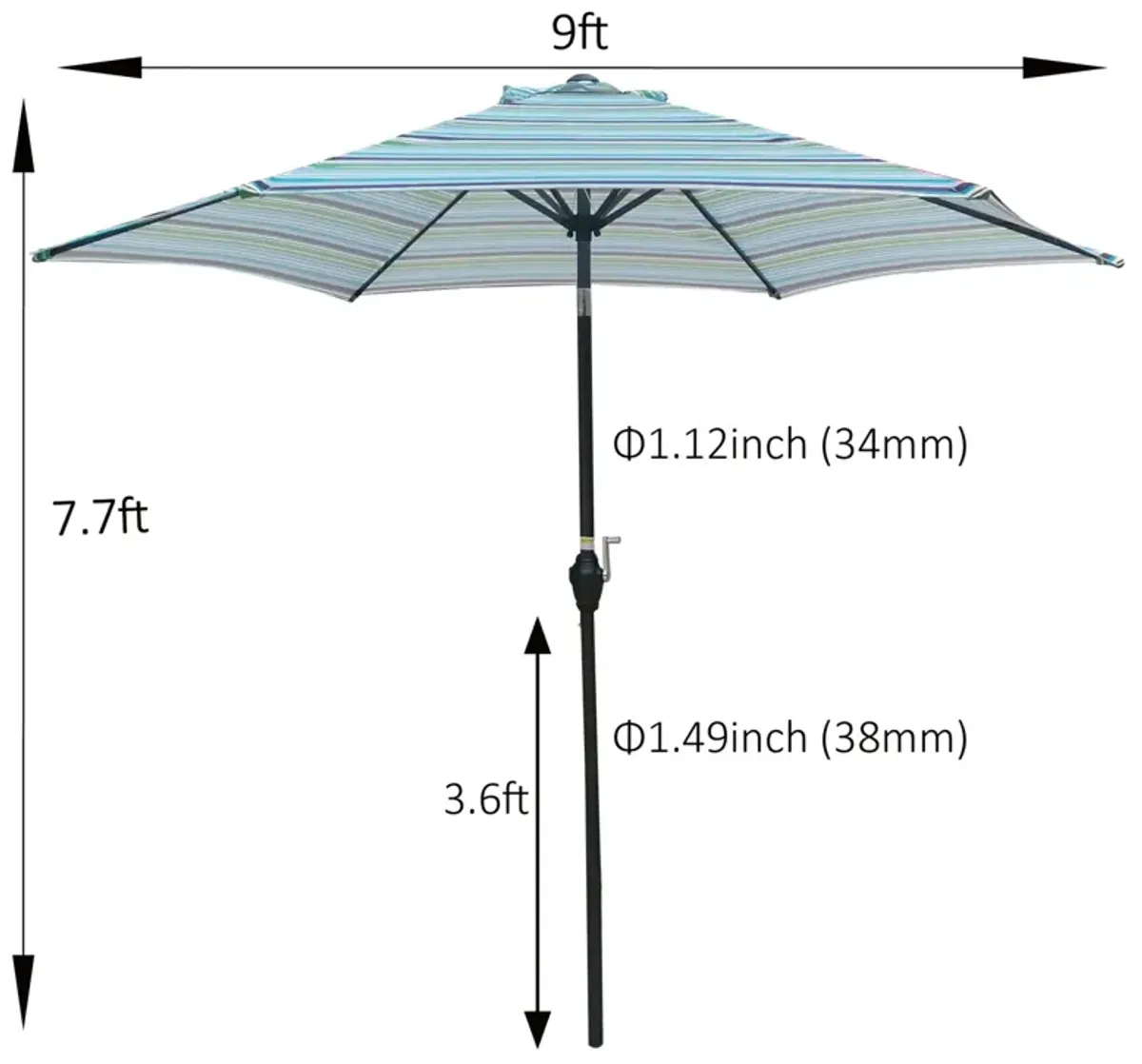 9FT Umbrella Stripes