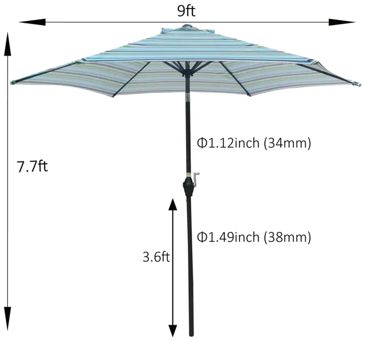 9FT Umbrella Stripes