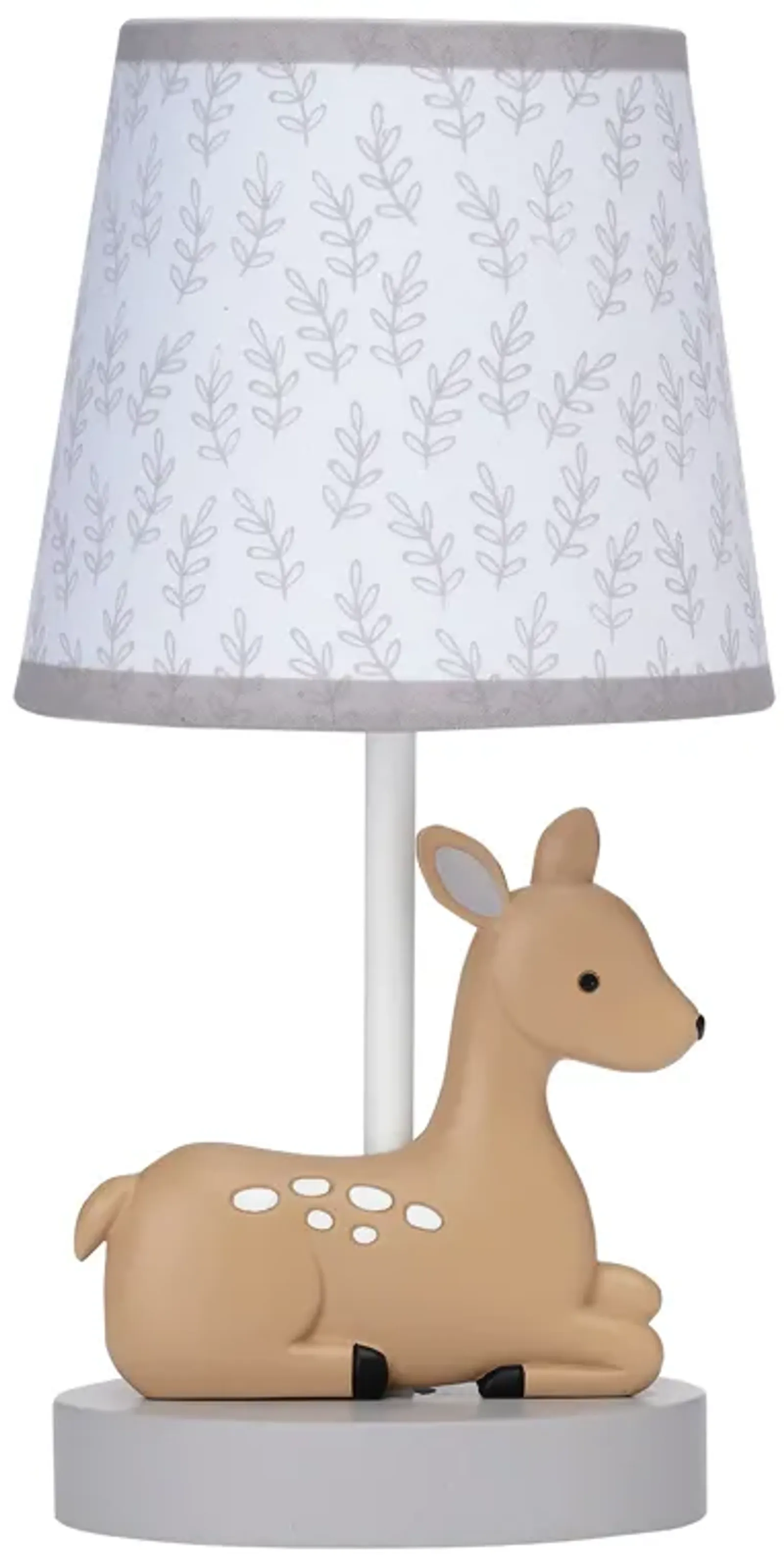 Bedtime Originals Deer Park Woodland Taupe Lamp with Gray/White Shade & Bulb