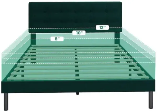 Black Full Bed Frame with Storage, Wood & Metal Platform, Sturdy Space-Saving Design