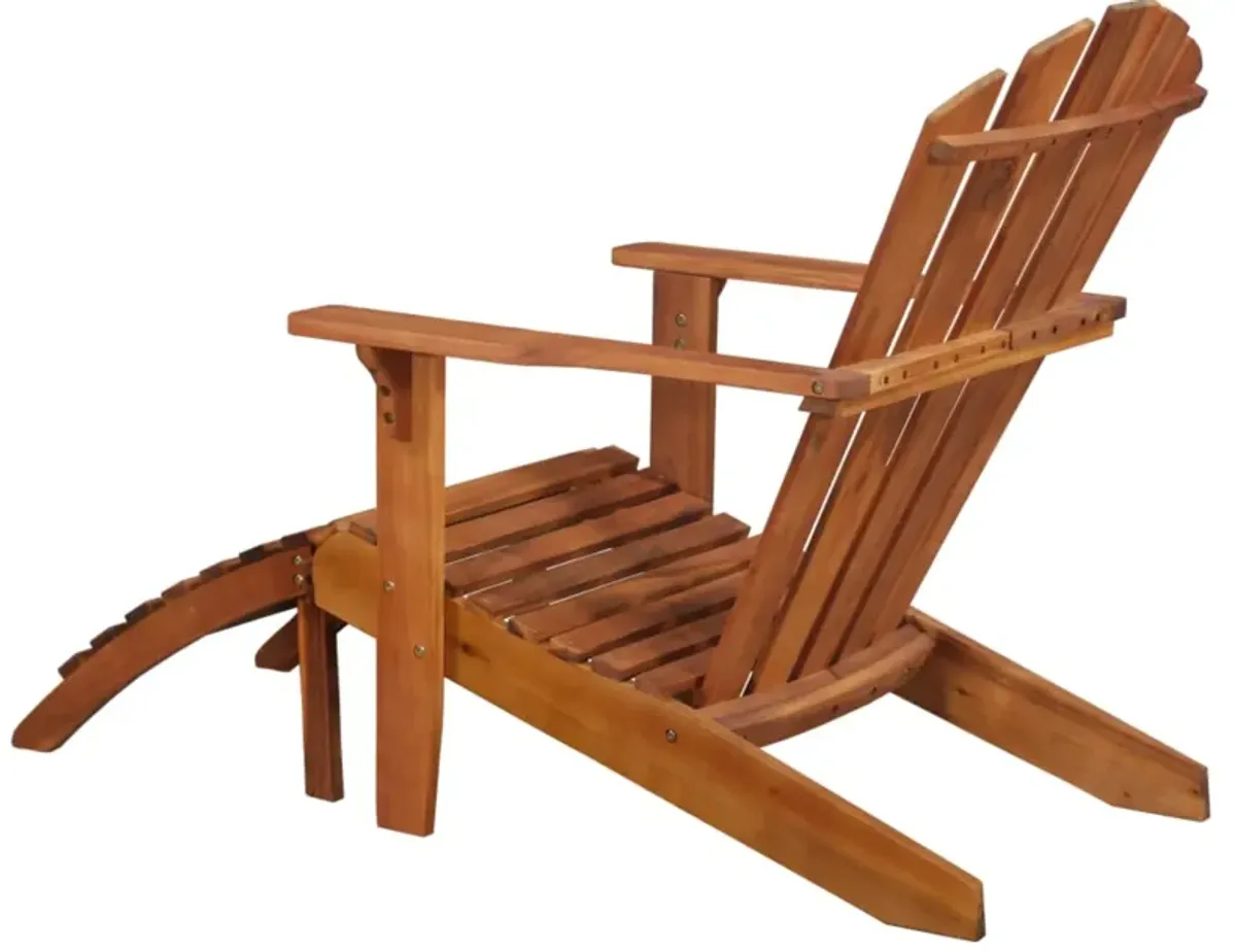 vidaXL Garden Adirondack Chair with Footrest Solid Acacia Wood