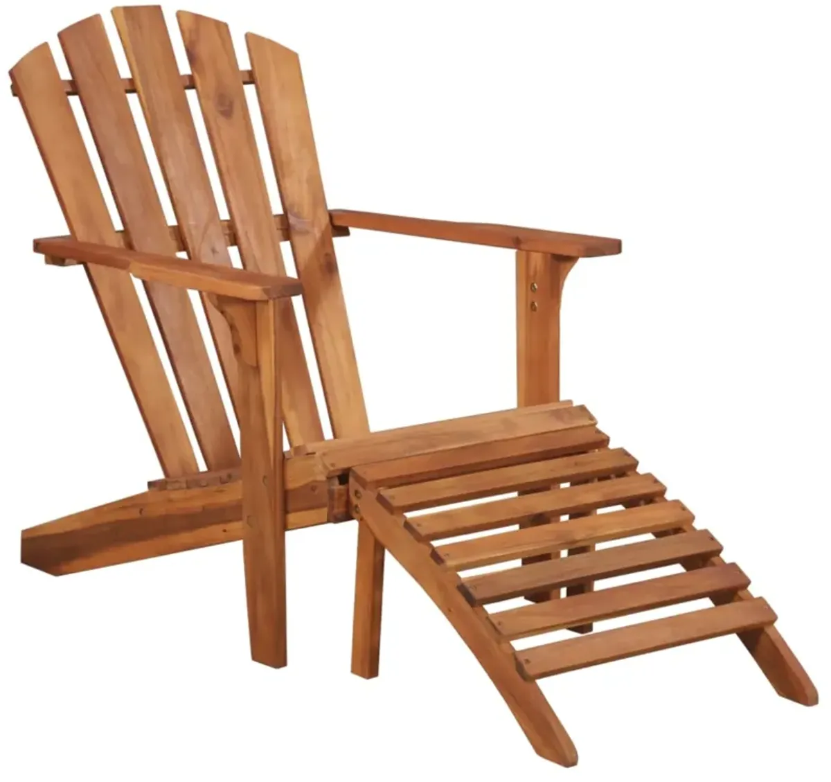 vidaXL Garden Adirondack Chair with Footrest Solid Acacia Wood