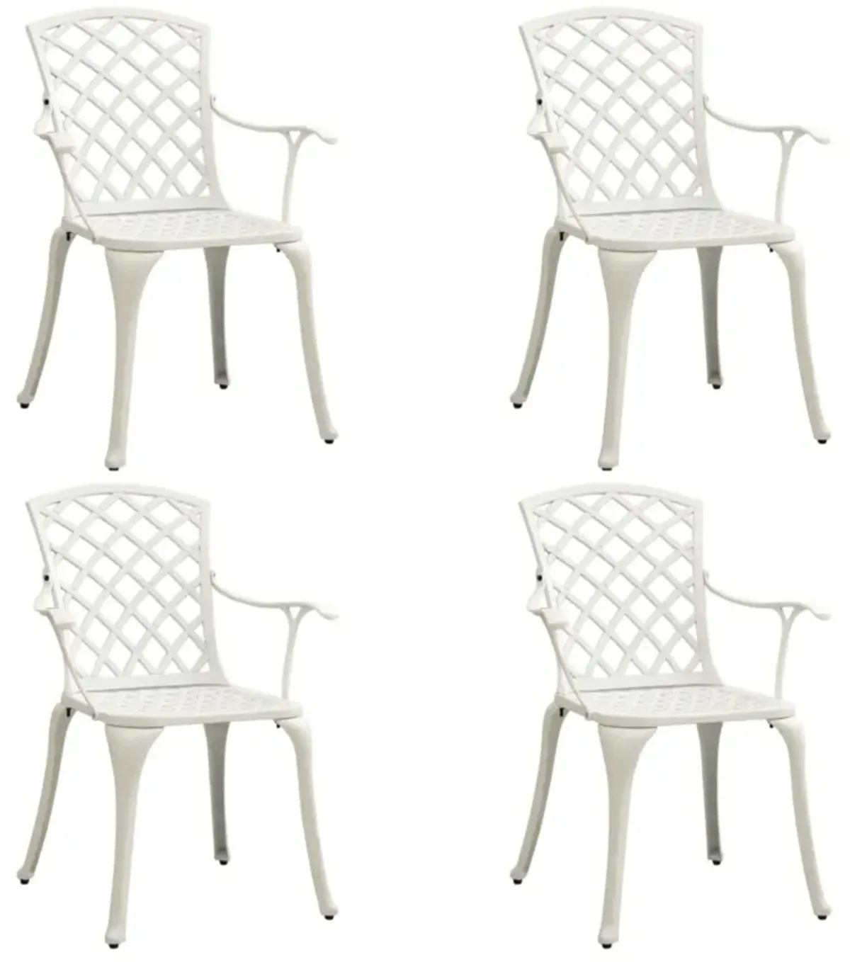 vidaXL 5 Piece Bistro Set Cast Aluminum White