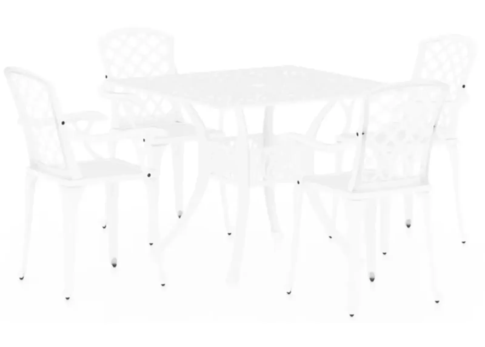 vidaXL 5 Piece Bistro Set Cast Aluminum White