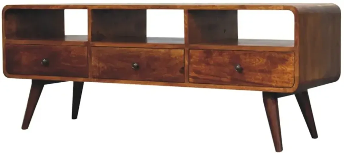 Artisan Furniture Trio Curved Chestnut Media Unit