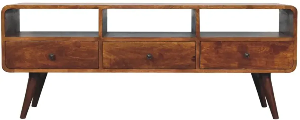 Artisan Furniture Trio Curved Chestnut Media Unit