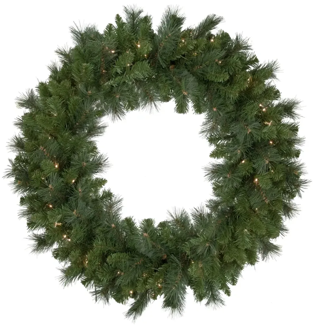 Mixed Beaver Pine Artificial Christmas Wreath  36-Inch  Clear Lights