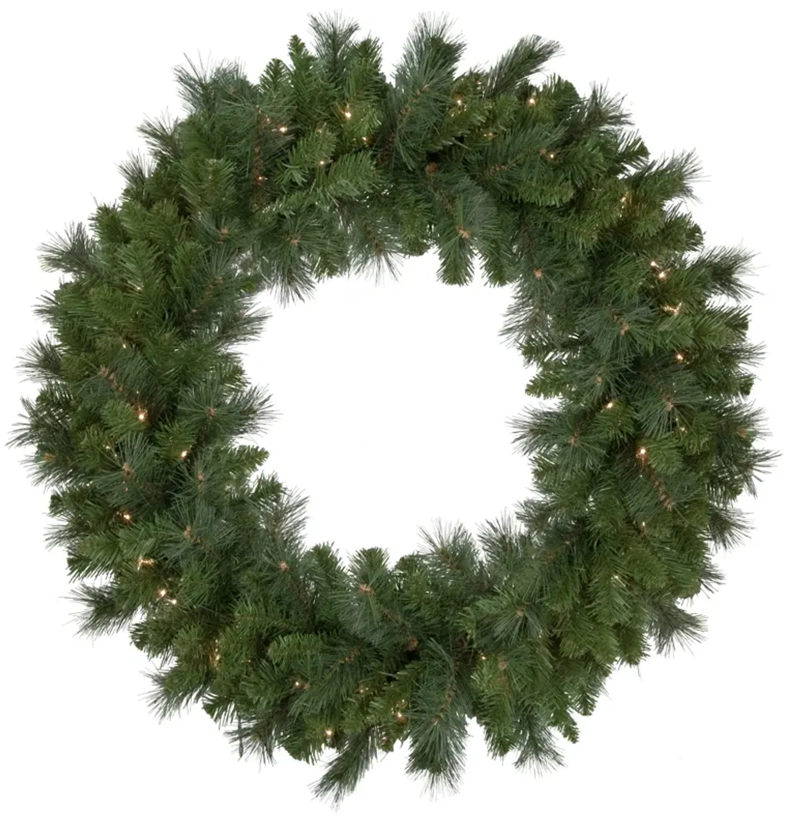 Mixed Beaver Pine Artificial Christmas Wreath  36-Inch  Clear Lights