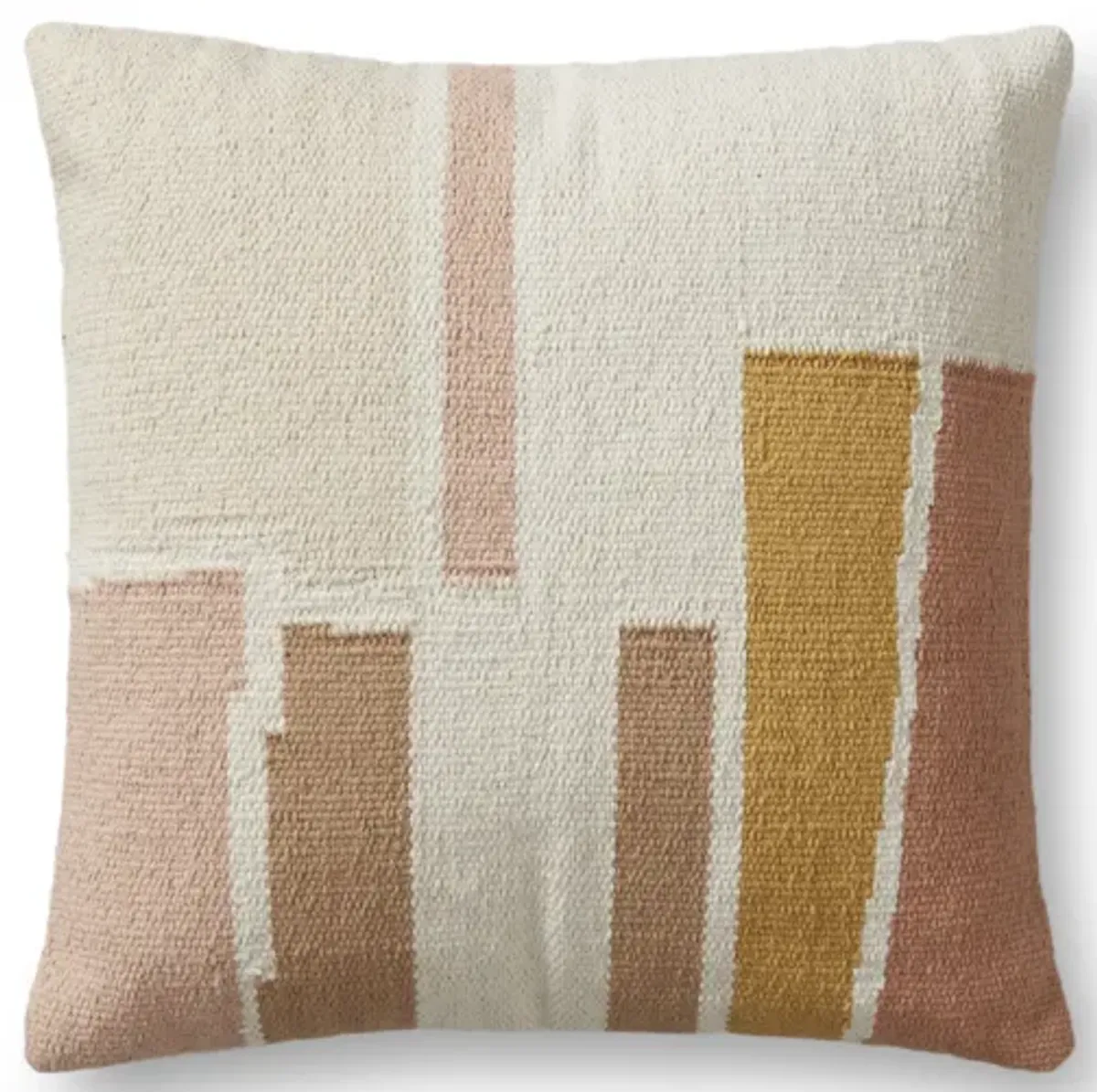 PMH0001 Ivory/Multi 18"x18" Down Pillow by Magnolia Home by Joanna Gaines x Loloi