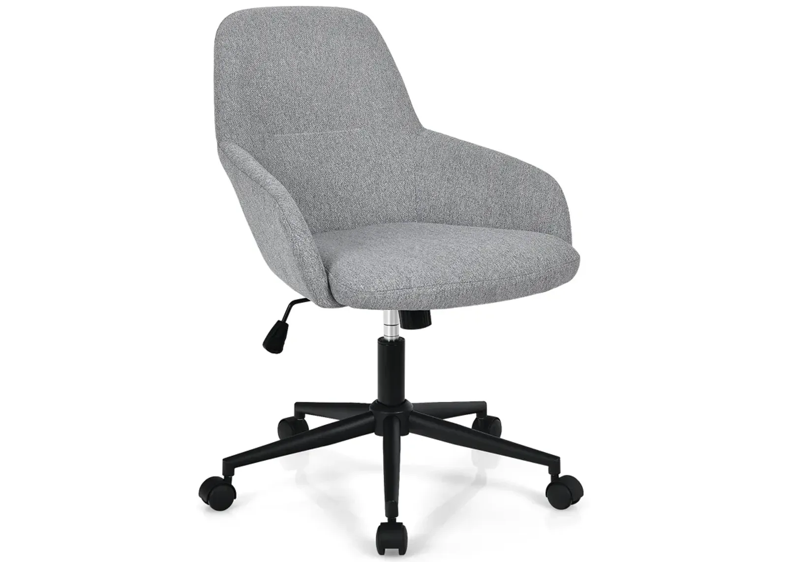 Fabric Home Office Chair with Rocking Backres-Gray