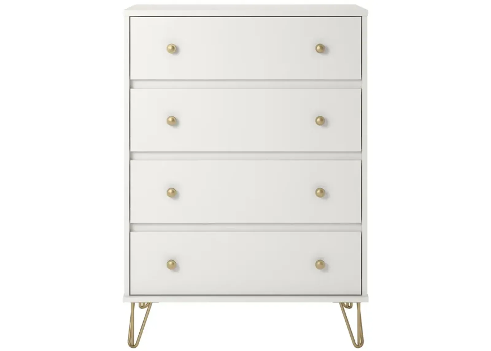 Novogratz Finley 4 Drawer Dresser, White