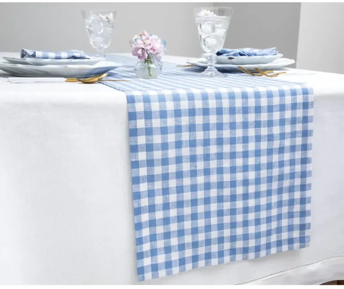 Solino Home 100% Pure Linen Table Runner | Gingham Check