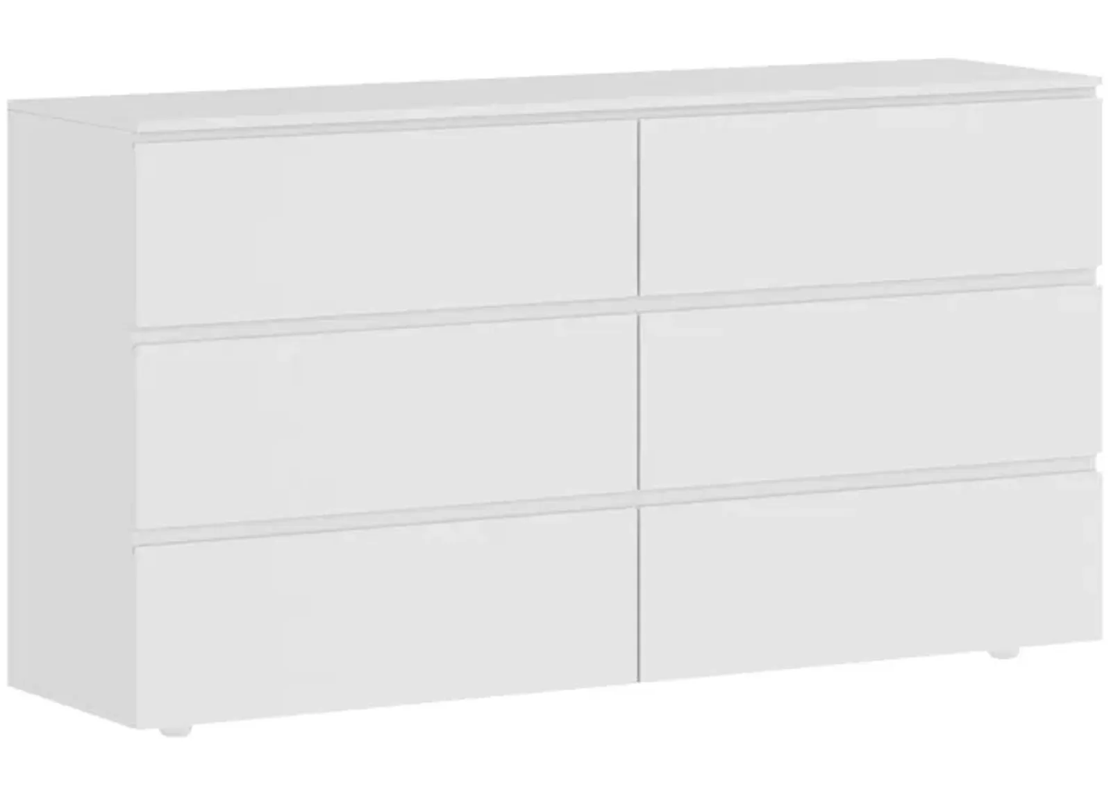 6-Drawers White Wood Chest of Drawer Accent Storage Cabinet Organizer 59 in. W x 15.7 in. D x 32.3 in. H