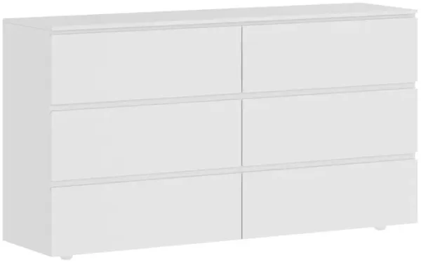 6-Drawers White Wood Chest of Drawer Accent Storage Cabinet Organizer 59 in. W x 15.7 in. D x 32.3 in. H