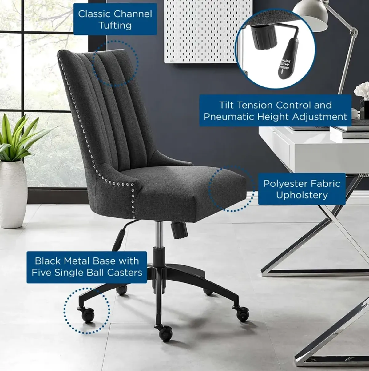 Modway Furniture - Empower Channel Tufted Fabric Office Chair