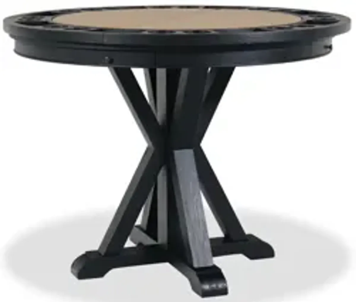 Rylie 48-inch Round Counter Dining Table with 4 Drawers and Game Top