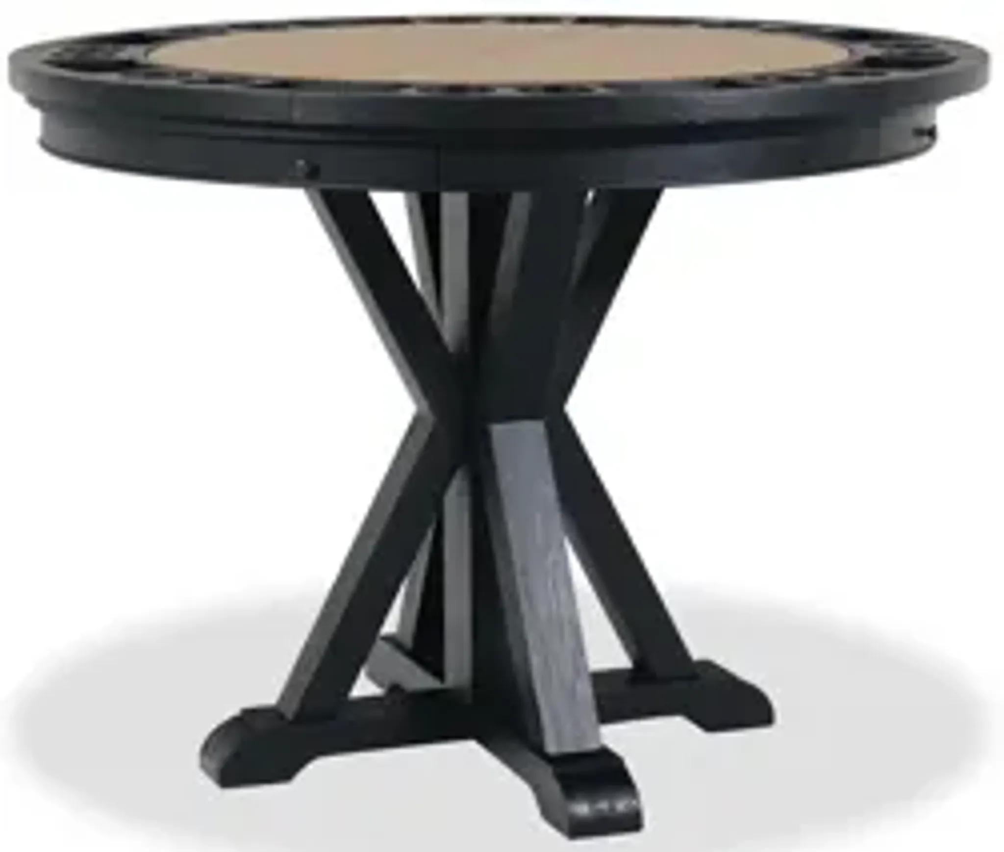 Rylie 48 Inch Round Counter Dining Table With 4 Drawers And Game Top ...