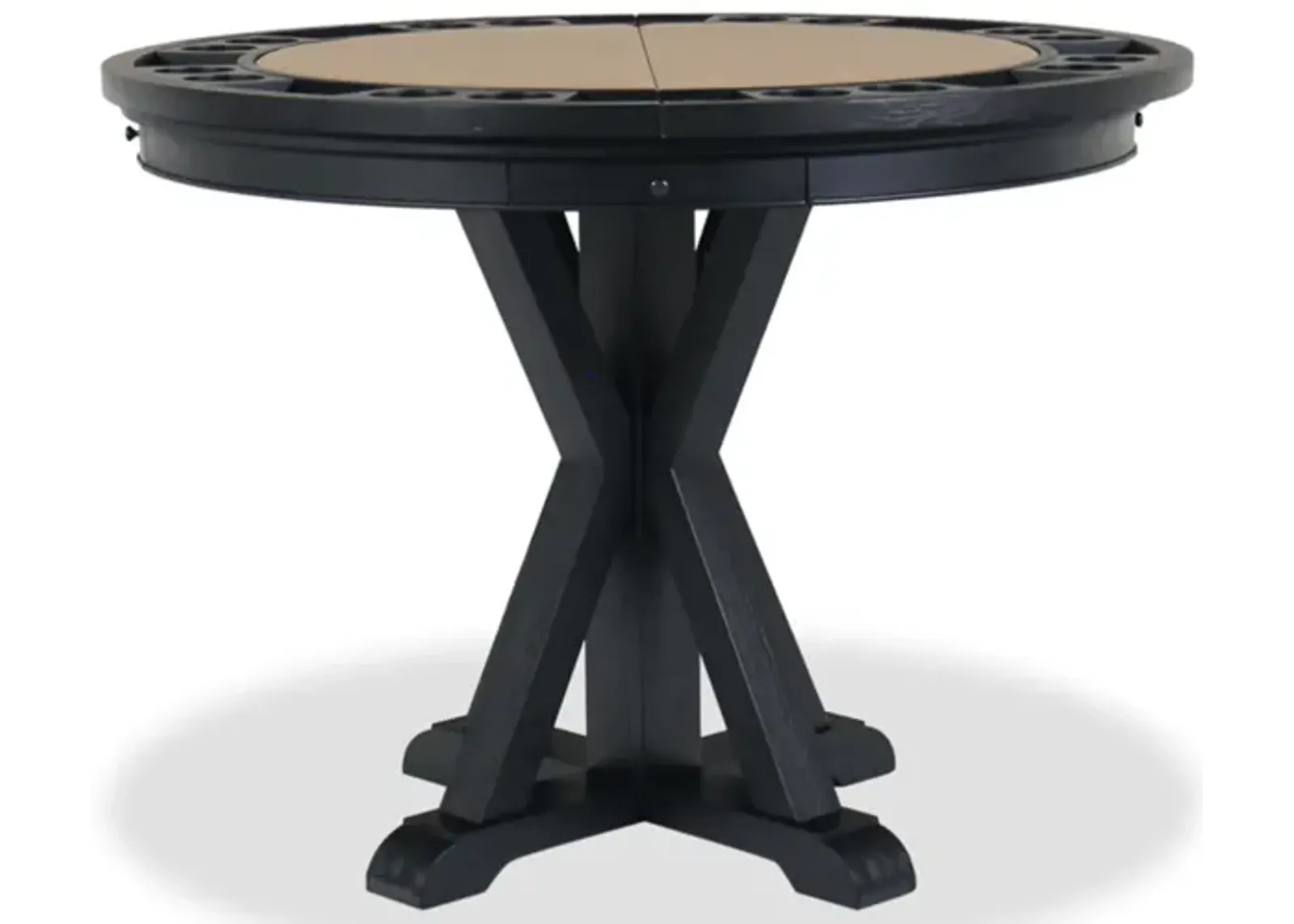 Rylie 48-inch Round Counter Dining Table with 4 Drawers and Game Top