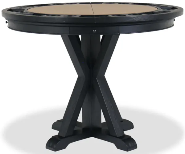 Rylie 48-inch Round Counter Dining Table with 4 Drawers and Game Top