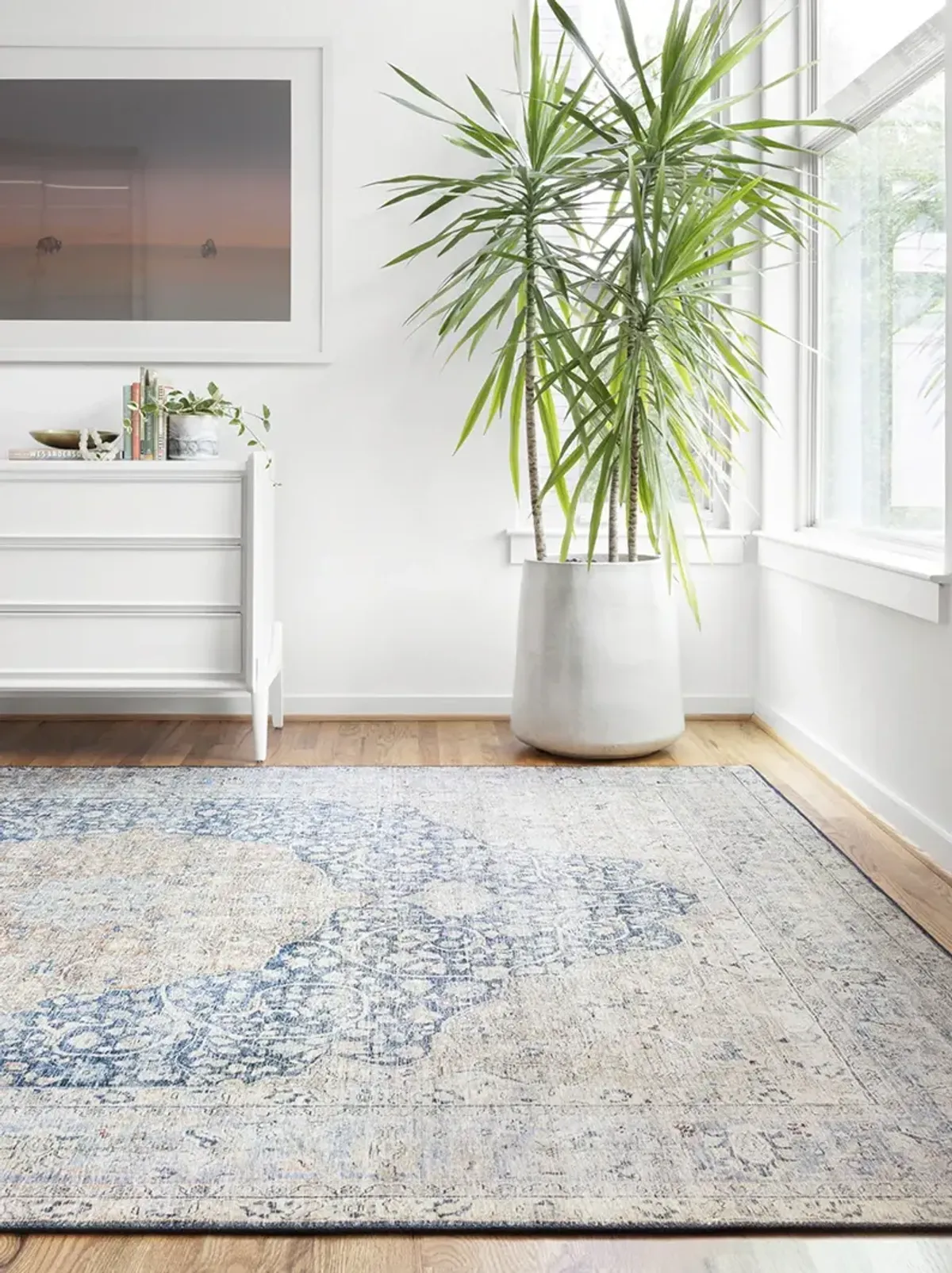 Layla LAY07 Blue/Tangerine 5' x 7'6" Rug