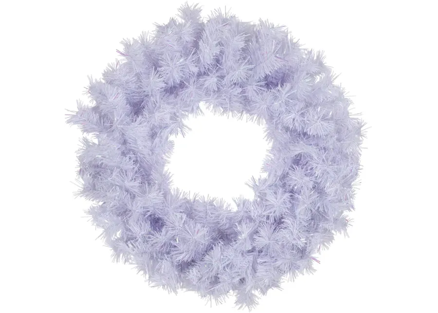 Icy White Iridescent Spruce Artificial Christmas Wreath  24-Inch  Unlit