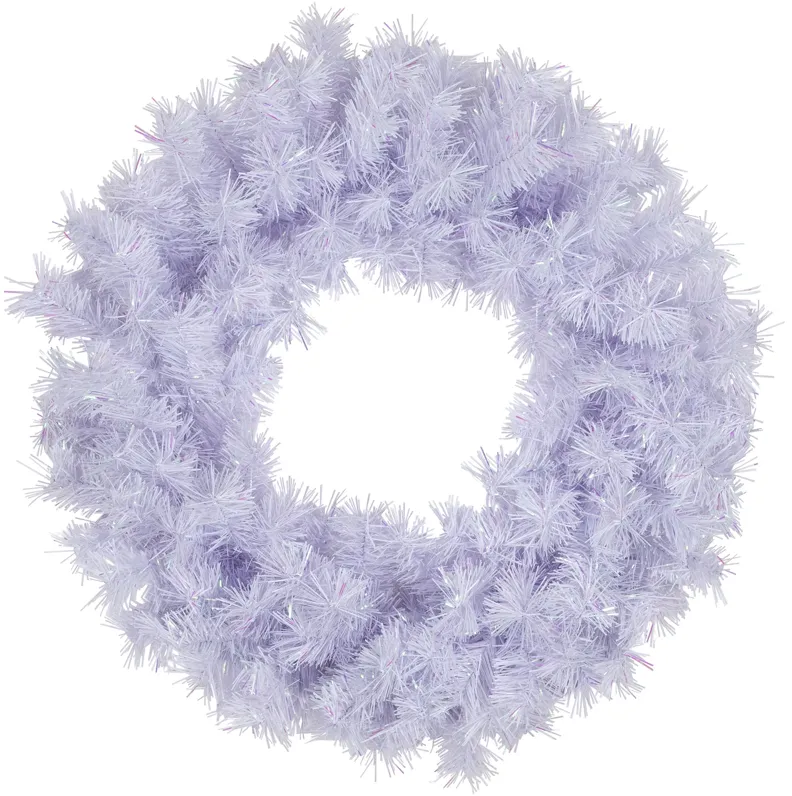 Icy White Iridescent Spruce Artificial Christmas Wreath  24-Inch  Unlit