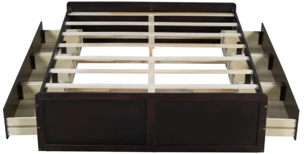 Merax Platform Bed Frame with 6 Drawers