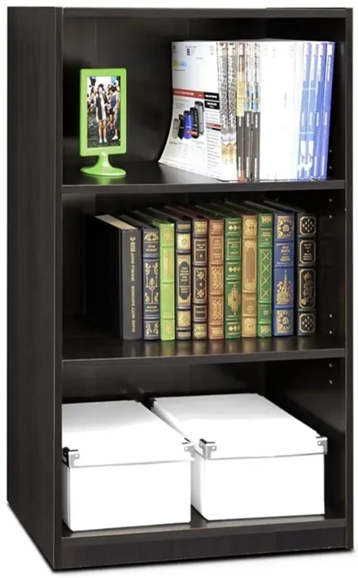 JAYA Simple Home 3-Shelf Bookcase, CC Espresso