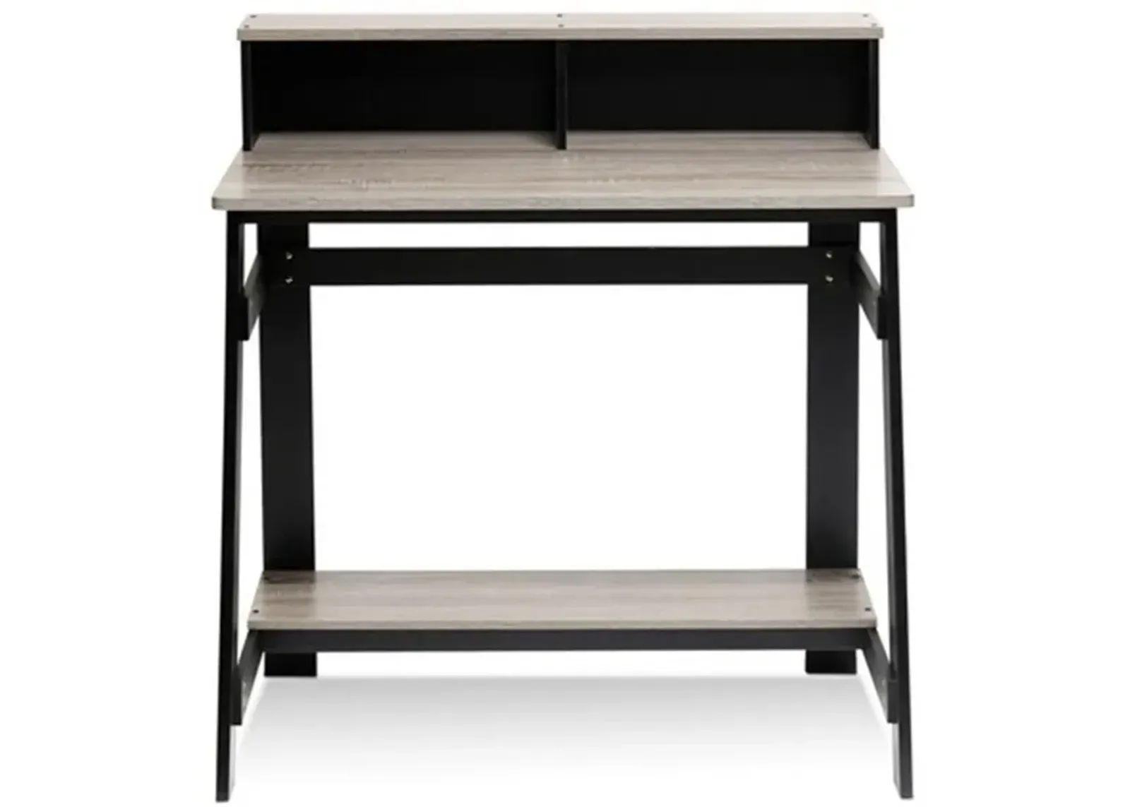 Furinno Furinno 14054BK/GYW Simplistic A Frame Computer Desk, Black/French Oak Grey