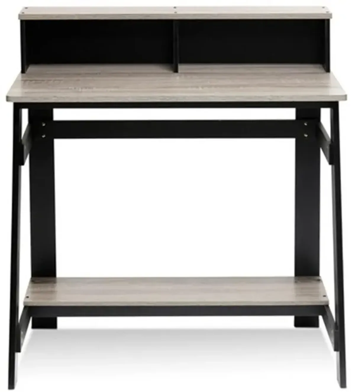 Furinno Furinno 14054BK/GYW Simplistic A Frame Computer Desk, Black/French Oak Grey