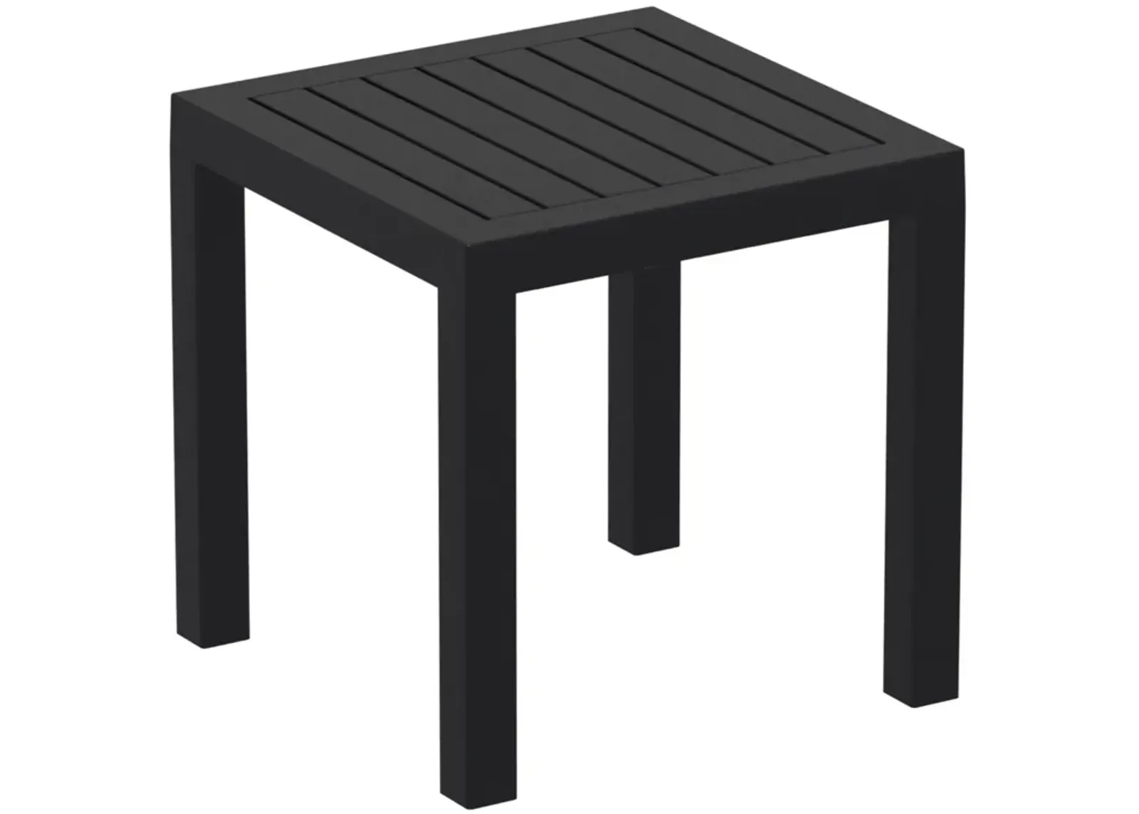 18" Black Patio Square Side Table with Drain Hole