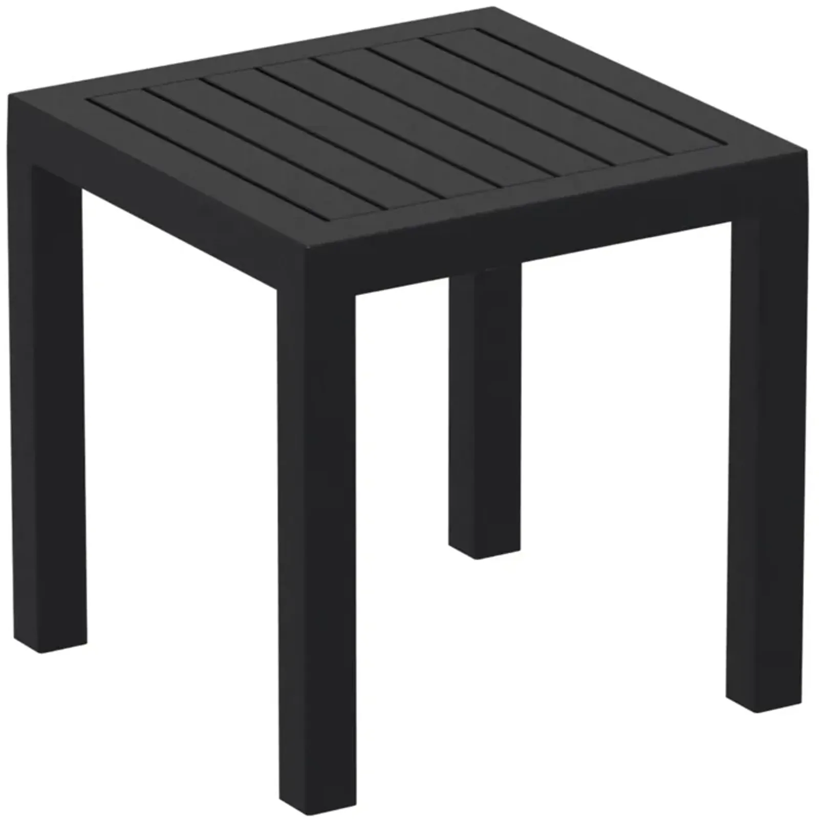 18" Black Patio Square Side Table with Drain Hole