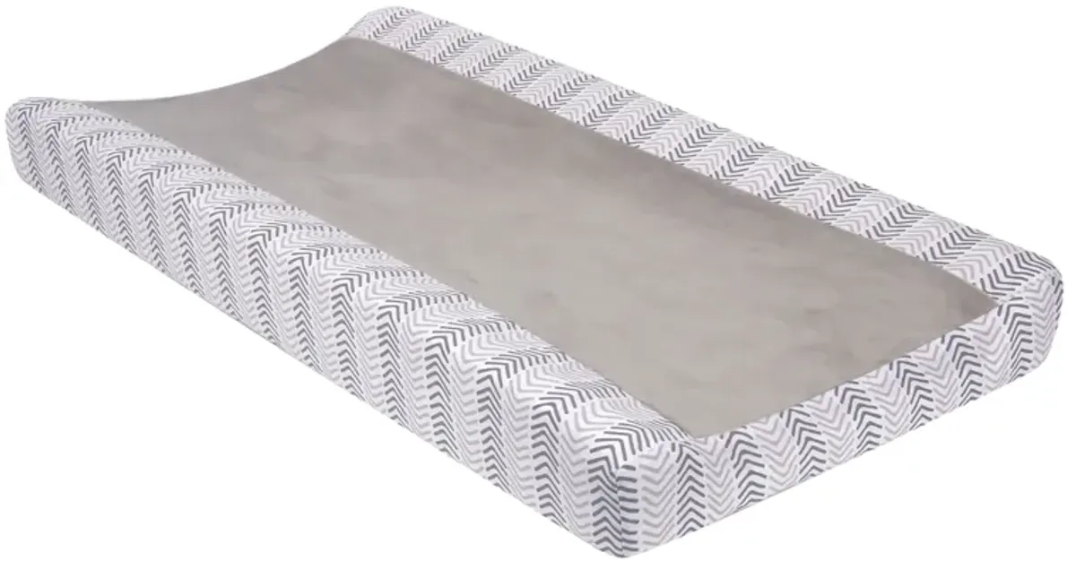 Lambs & Ivy Woodland Forest Gray Chevron Changing Pad Cover