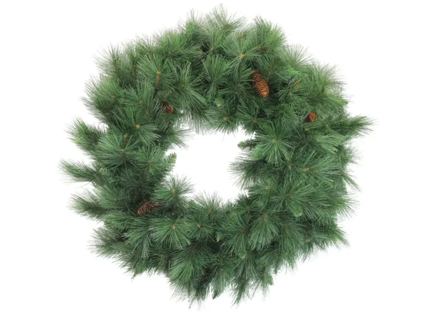 Mixed White Valley Pine Artificial Christmas Wreath  36-Inch  Unlit