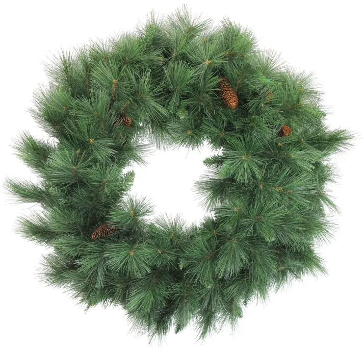 Mixed White Valley Pine Artificial Christmas Wreath  36-Inch  Unlit