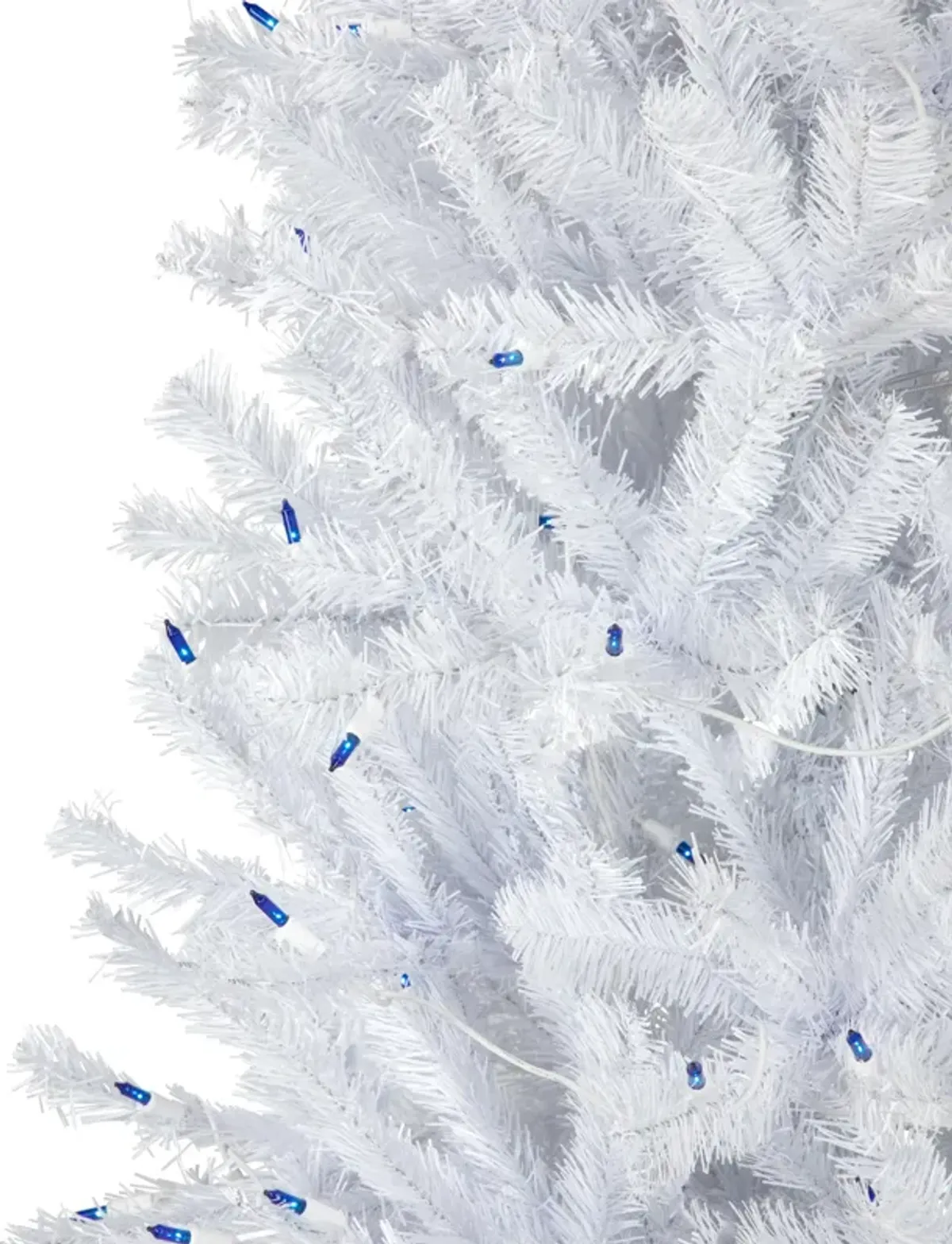 6.5’ Pre-Lit Slim Geneva White Spruce Artificial Christmas Tree  Blue Lights