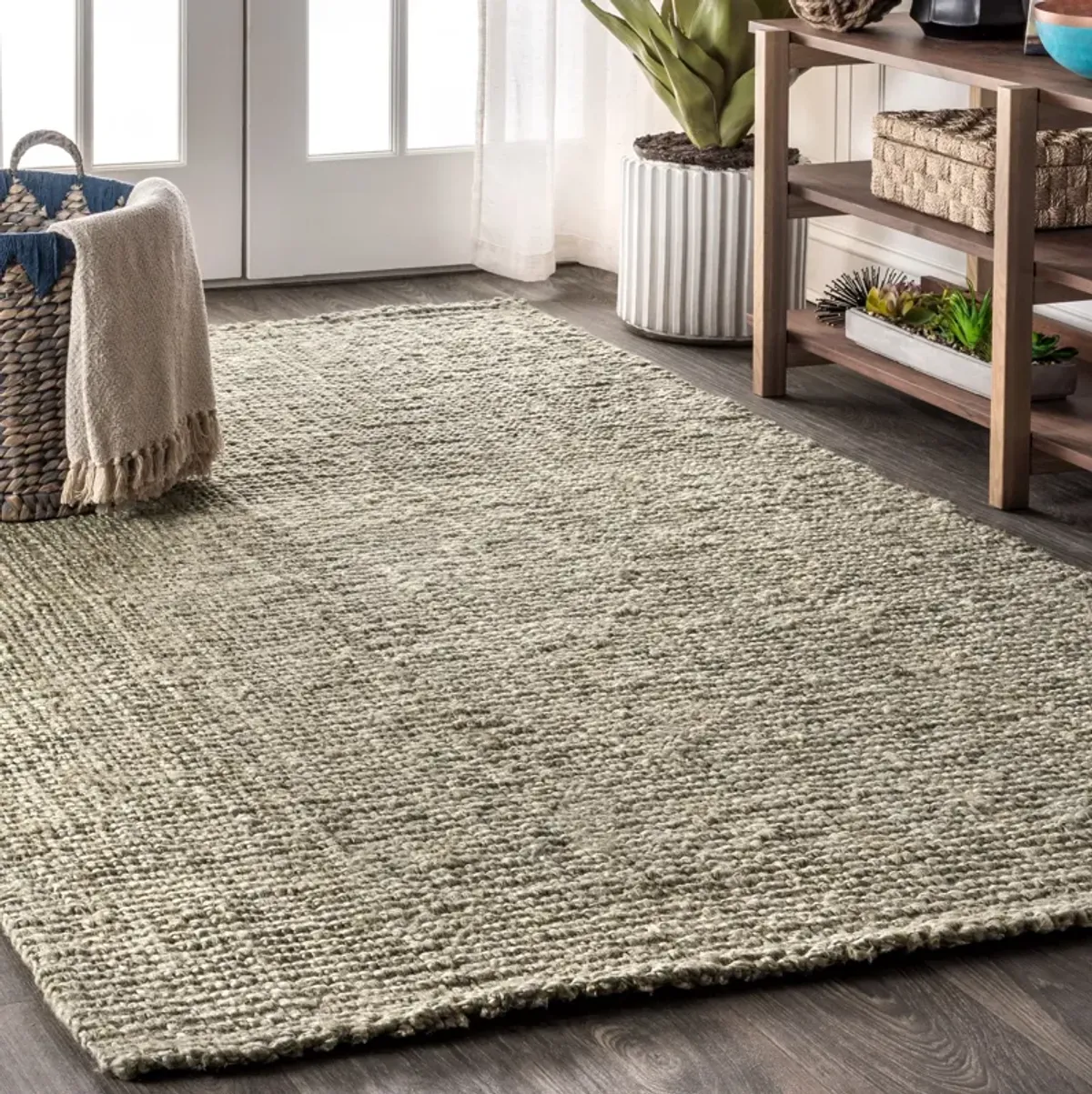 Pata Hand Woven Chunky Jute Natural 2 ft. x 10 ft. Runner Rug